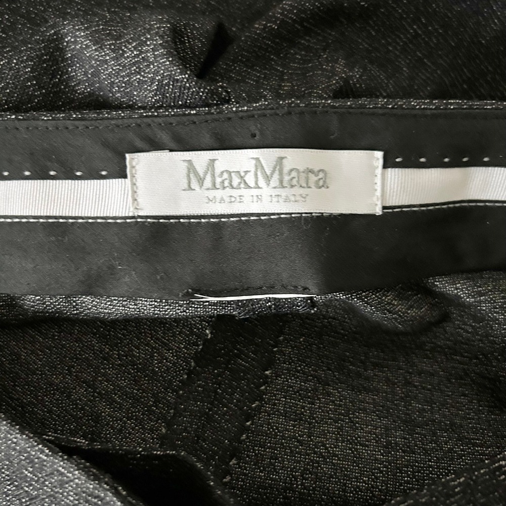 Max Mara Made in Italy Charcoal Grey Textured Straight Leg Dress Pants Womens 32 - Picture 6 of 6